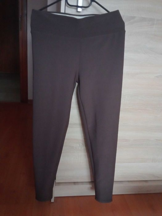 Spodnie/legginsy ocieplane brązowe