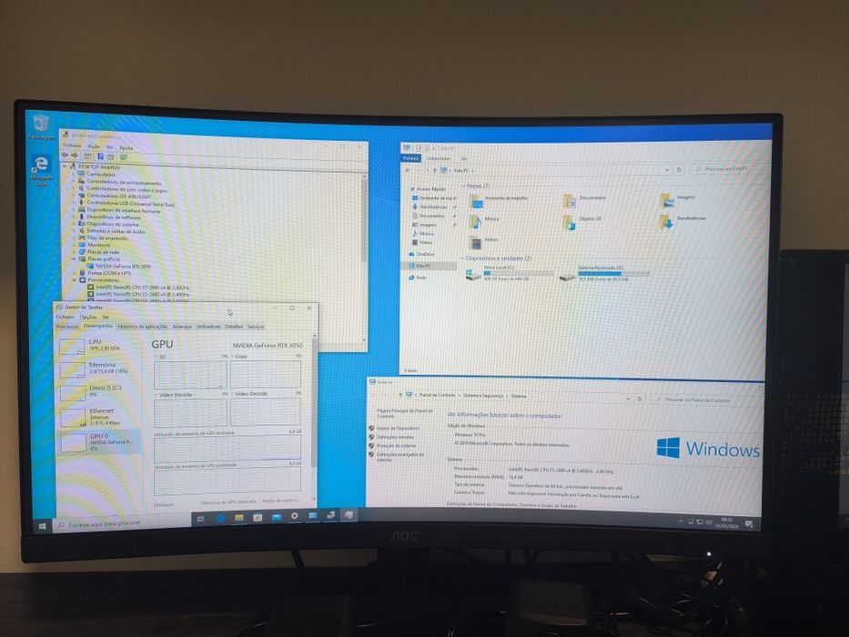 PC Gaming 3050RTX 16 Ram + Ecrã+ Periféricos 3x S/ Juros