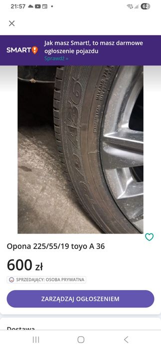 Opona toyo a 36 225/55/19  usa