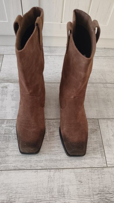 Botki Pułk&Bear skóra 39 zamsz