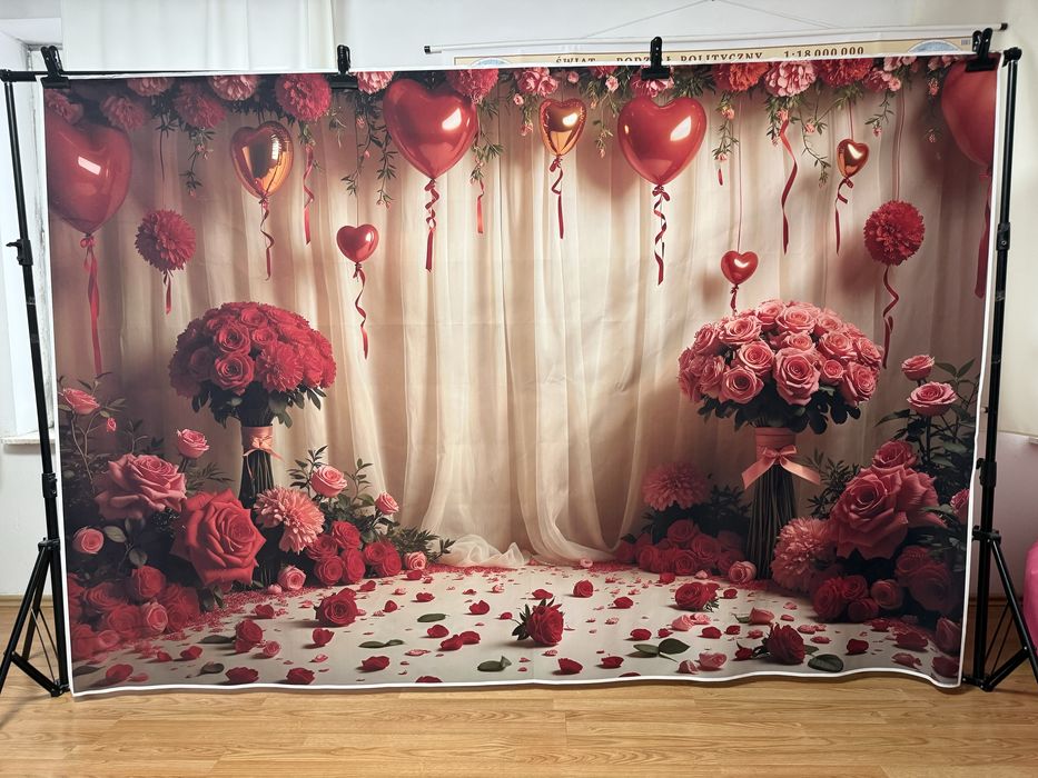 Tło fotograficzne walentynkowe 180x240 cm sesja pary