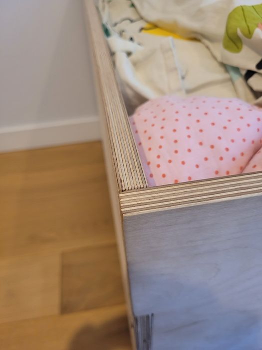 Łóżko + materac. 160 cm proste sklejka skandynawski styl