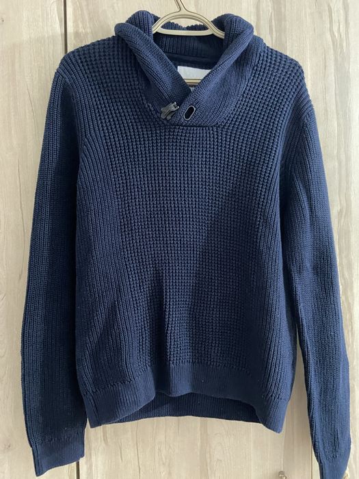 Jules M męski sweter granatowy ciepły  zima Vintage półgolf