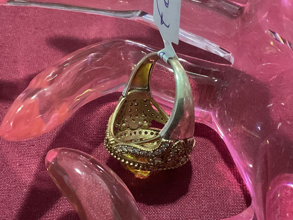 Anel senhora prata banho ouro t,22