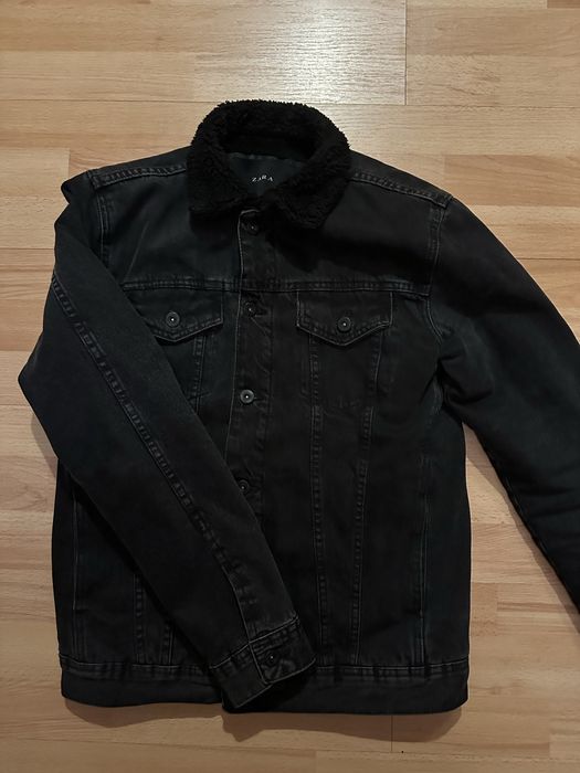 Kurtka kozuch czarna zara jeans s