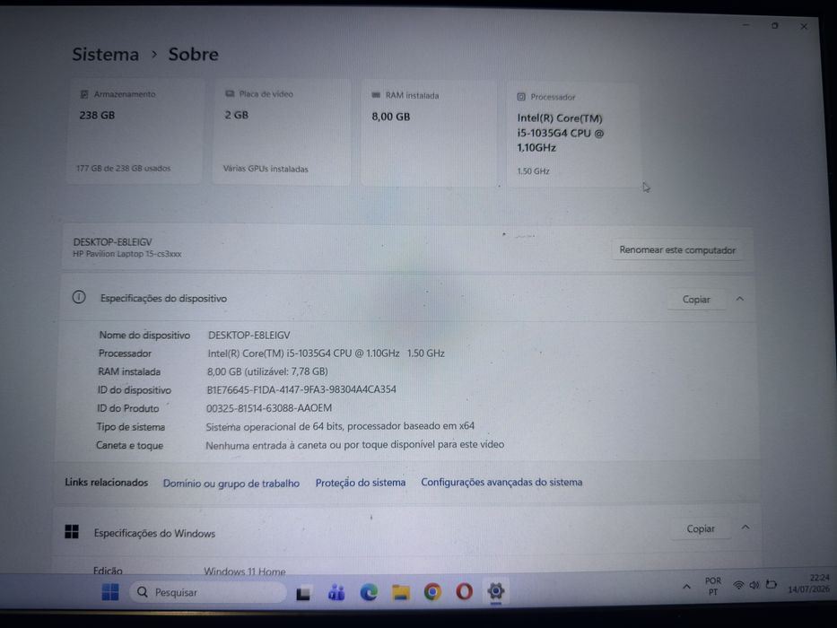 Notebook HP Pavilion Laptop  I 5