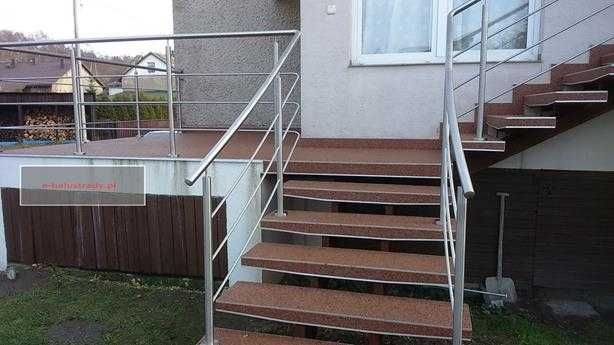 Balustrady francuskie Balkon Schody Harfa Antracyt Stal Nierdzewna
