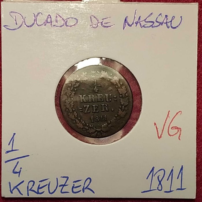 Duchy of Nassau – 1811 1/4 Kreuzer Coin