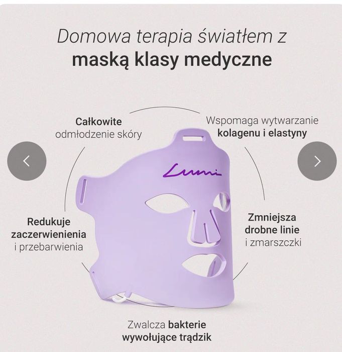 Maska do terapii światłem Led