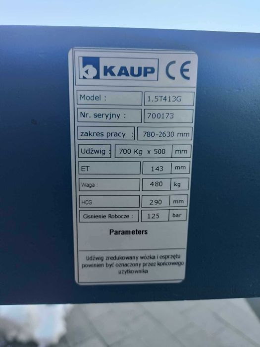 chwytak  do styropianu wózka widłowego Kaup