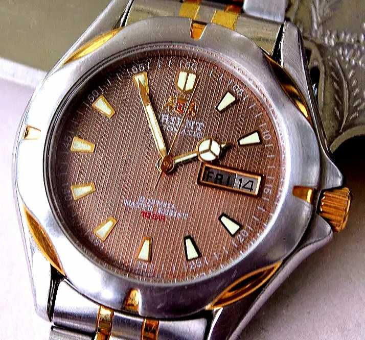 ORIENT оригинал тонкие коричневый циферблат  полное ТО