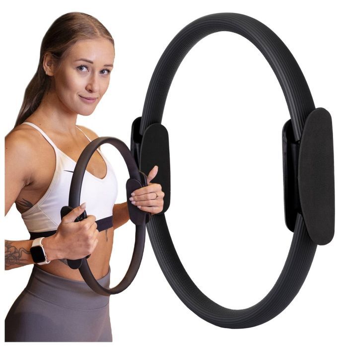 Obręcz fitness do pilatesu z ergonomicznymi uchwytami i elastycznym ringiem
