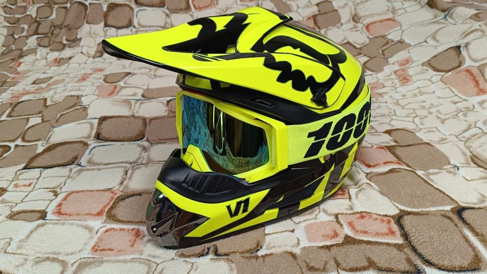 Шлем кроссовый FOX шолом фулфейс мотоцикл ендуро фокс крос fullface