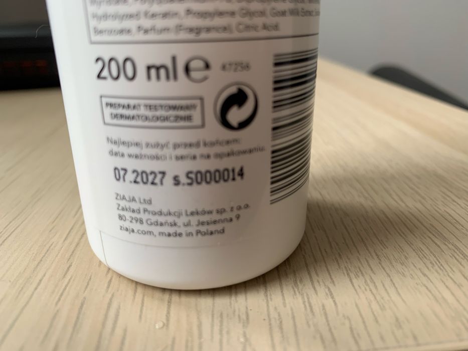 Nowa odżywka do włosów Ziaja kozie mleko