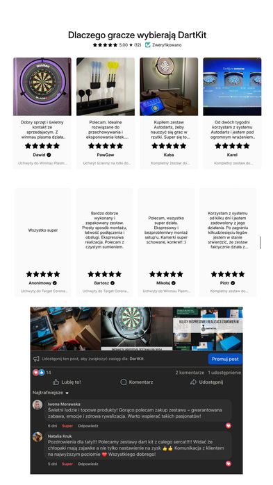 Zestaw do systemu Autodarts – kompatybilny z Target Corona