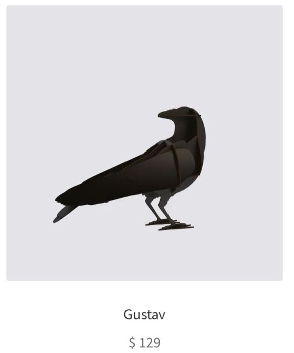 Декоративный ворон  натуральная величина, Франция, IBRIDE