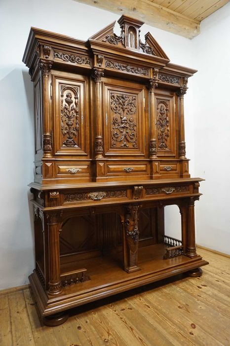 Stary Pałacowy Kabinet – Kredens Neorenesans Francja Figura Diabła