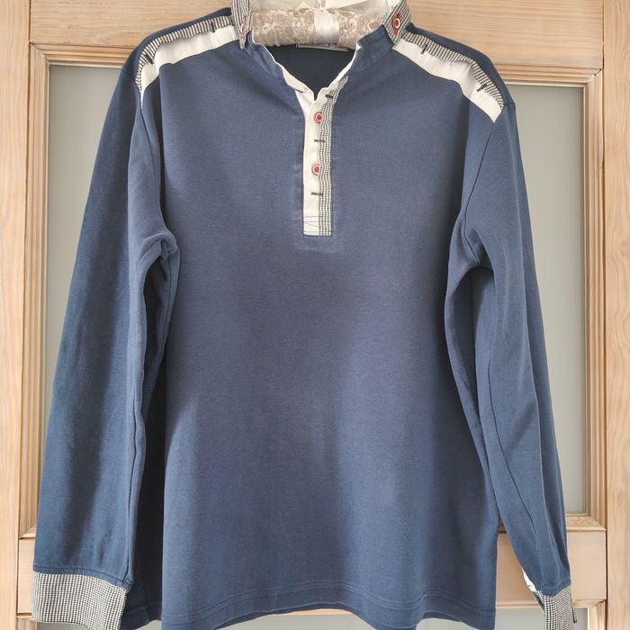 Bluza granatowa z kołnierzykiem dlugi rękaw