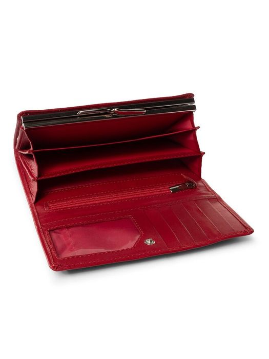 Portfel damski skórzany, czerwony