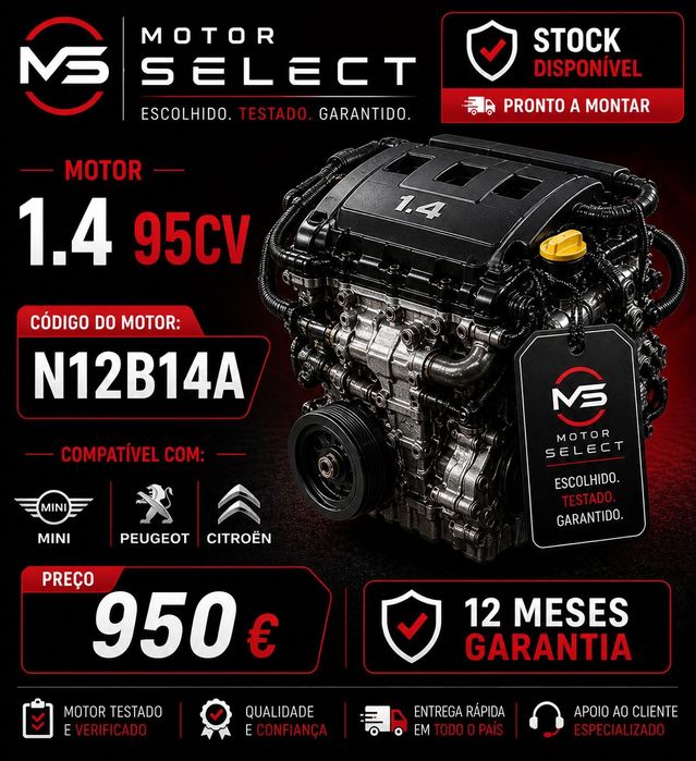 Motor mini 1.4 N12B14A Garantia 12meses