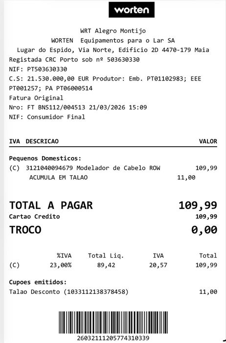 Modelador de Cabelo ROWENTA UB9820E0 ULTIMA (1300 W - 3 Níveis de temperatura)