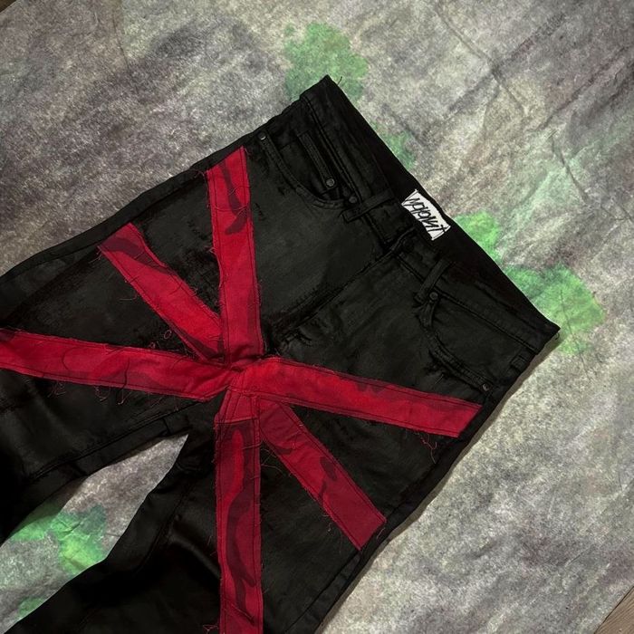 custom bootcut waxed jeans