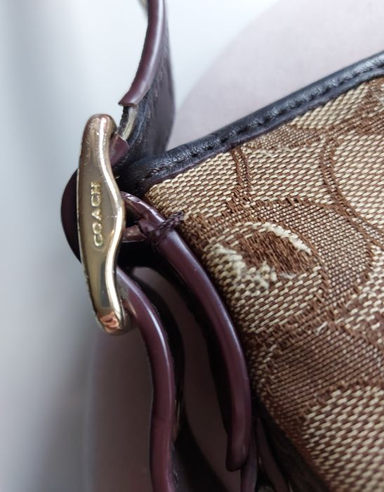 Torebka Coach New York brązowa beżowa z logo