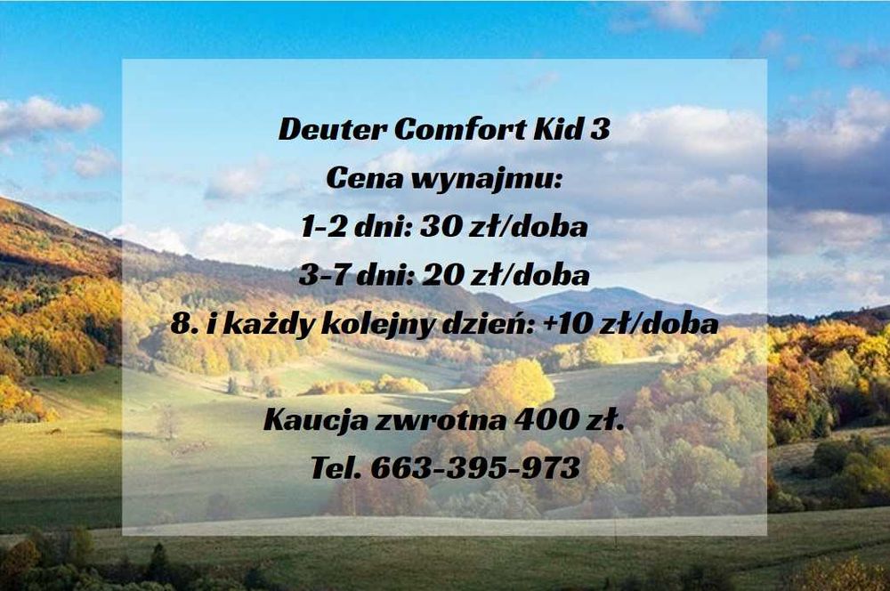 WYP0ŻYCZ nosidło Turystyczne Deuter Kid Comfort 3 III