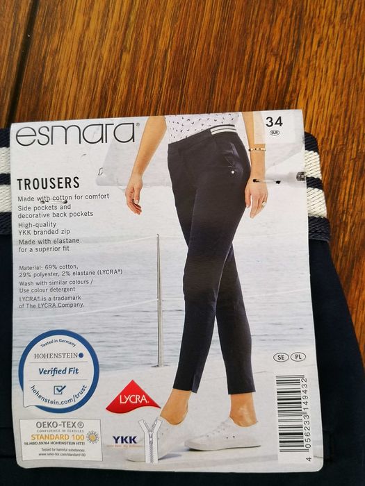 Spodnie materialowe ESMARA navy blue, rozmiar 34