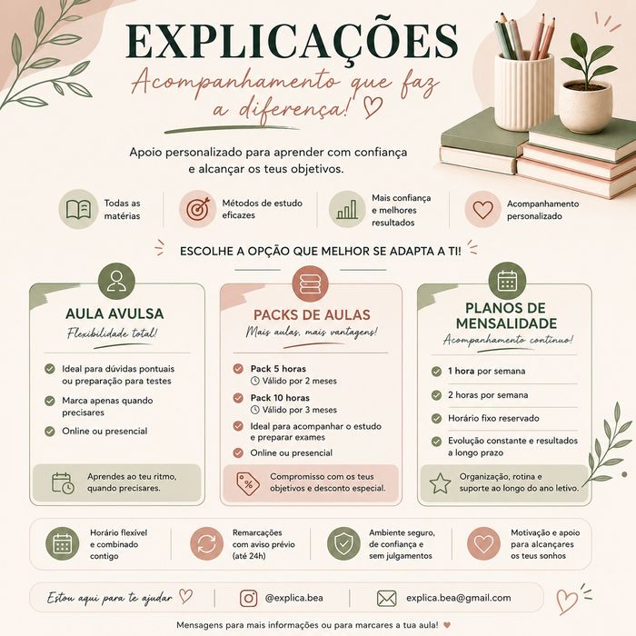 Explicações, Apoio ao Estudo e Preparação para exame BioGeo e FQA