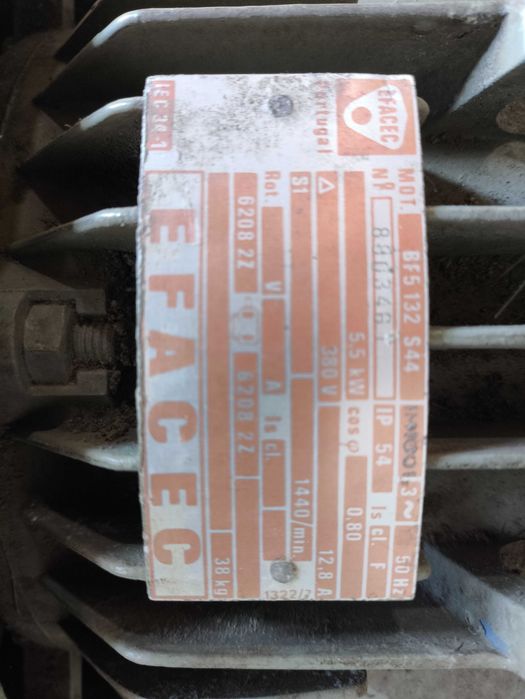 Motor EFACEC Trifásico 380V 5.5KW 12.8A