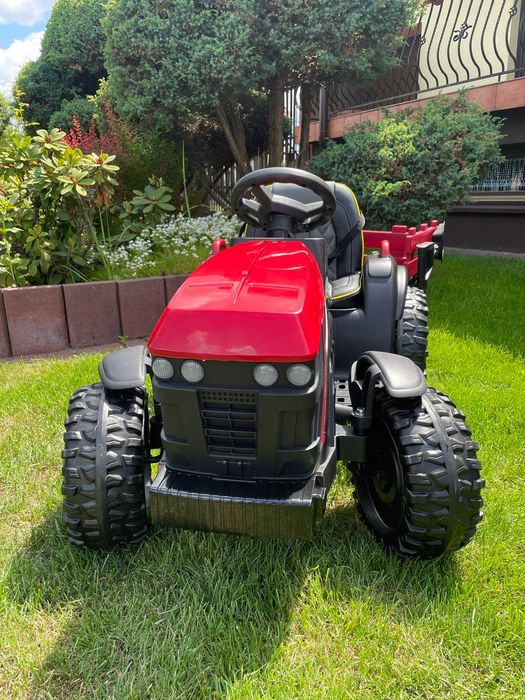 Duży Traktor na akumulator z Przyczepką Pilot Ciągnik elektryczny dla dzieci