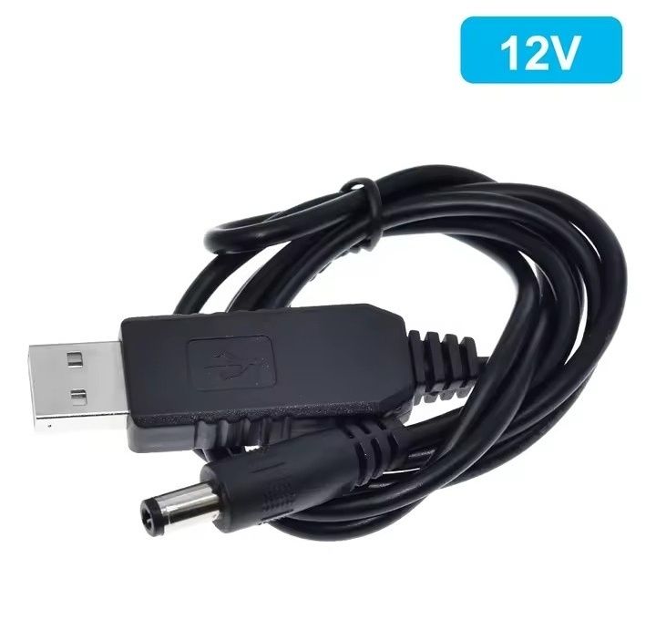 Кабель для роутера від повербанка USB 12V DC 2,1x5,5 мм