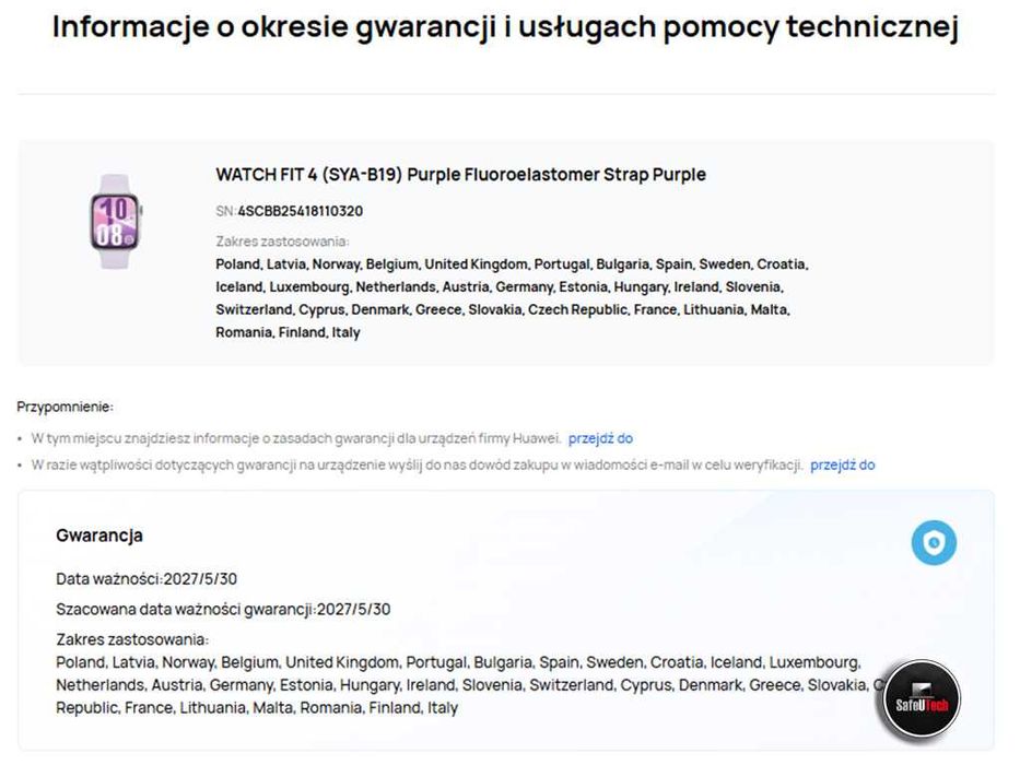 ZADBANY Huawei Watch Fit 4 Fioletowy - GPS - AMOLED - KPL. + Pasek GW.