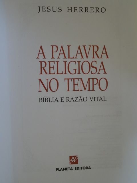 A Palavra Religiosa no Tempo de Jesus Herrero