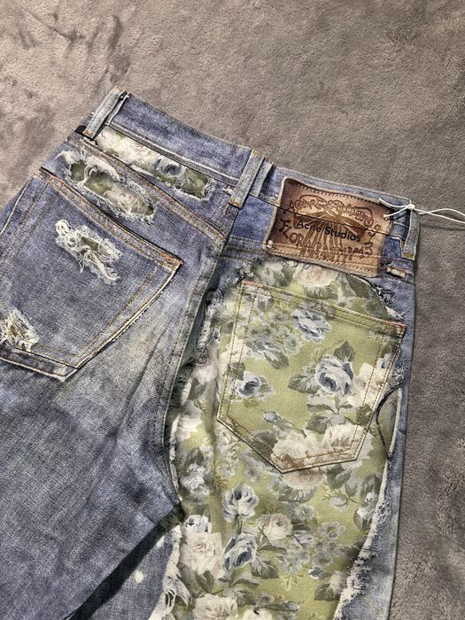 Джинси штани Acne Studios 1981 Denim Rose Print jeans бегги беггі XS S M