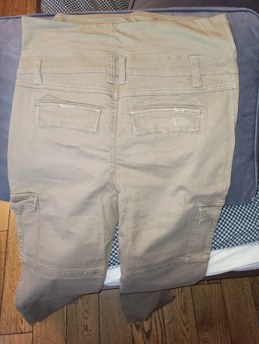 Spodnie ciążowe wygodne beżowe 44 jeans