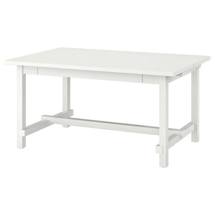 Mesa extensível, branco, 152/223x95 cm, Vem com 6 cadeiras
