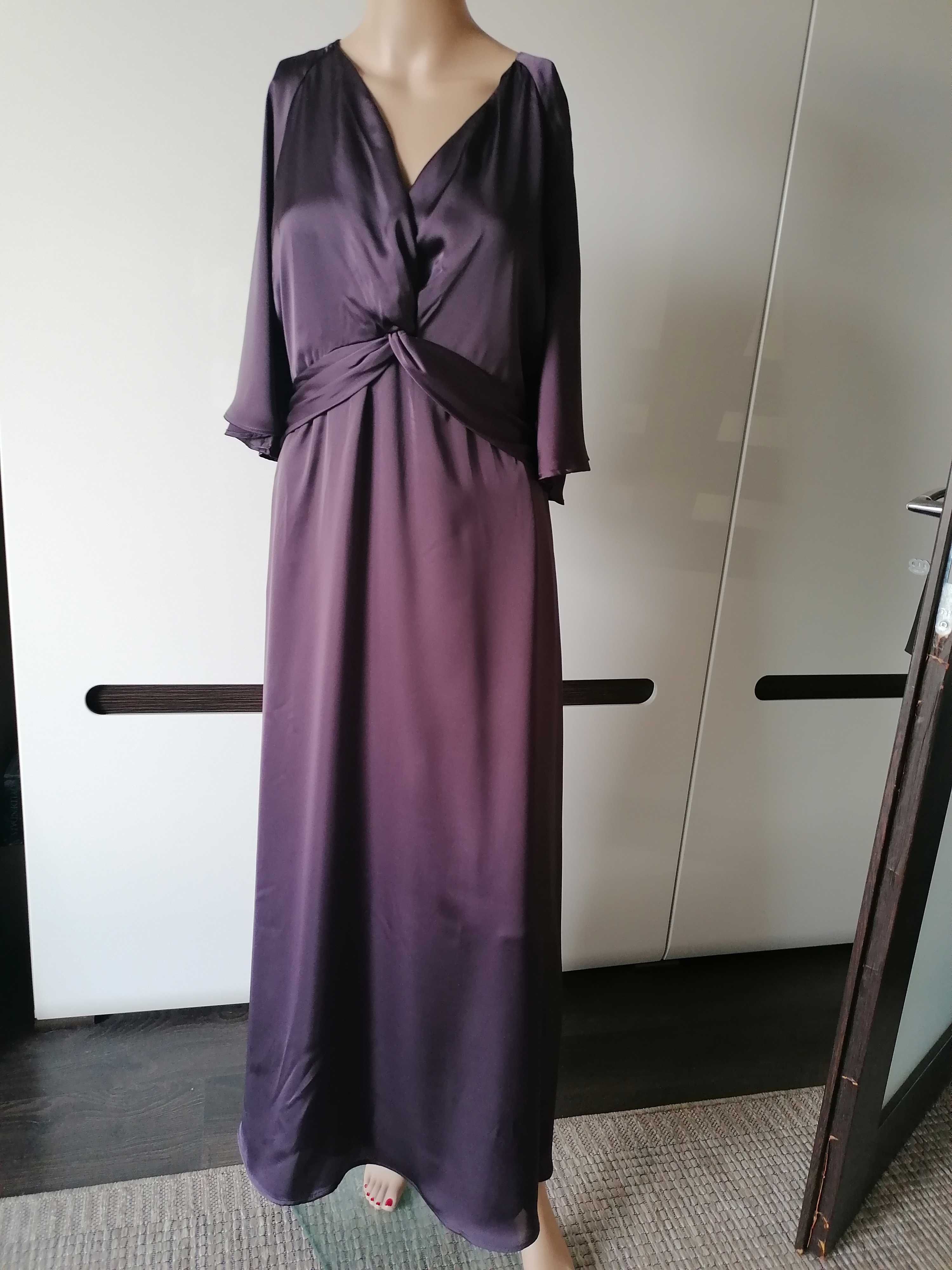 H&M nowa długa sukienka fiolet elegancka maxi L/40 TANIO! Bełchatów • OLX.pl