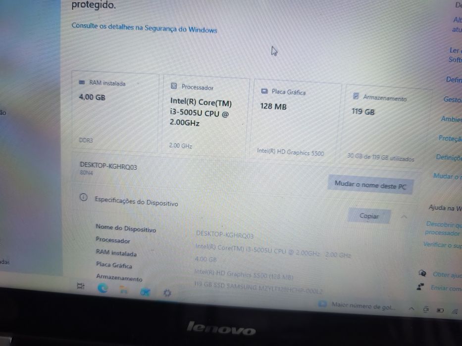 Portátil Lenovo Yoga 500-14IBD – i3, 8GB RAM, SSD 119GB