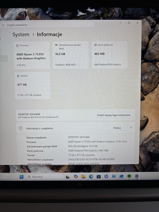 Laptop hp probook 465