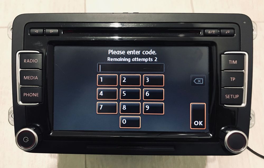 код розблокування магнітоли VW Nissan Mercedes RCD RNS Jeep Honda