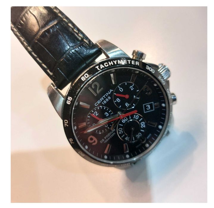 Zegarek Męski CERTINA DS Podium Chronograph 1/10 sec Kwarcowy Czarny