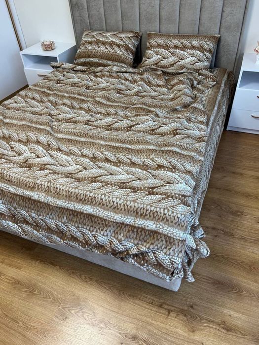 Тепла новорічна постільна білизна байка (фланель)