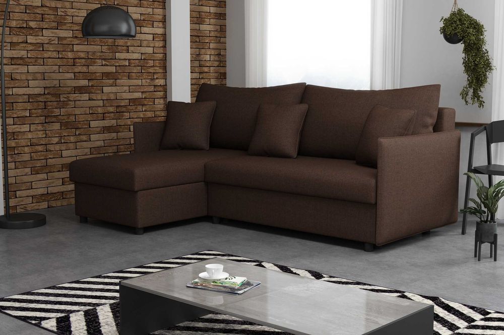 Narożnik rozkładany Młodzieżowy Wypoczynek Kanapa 2xpojemnik Sofa