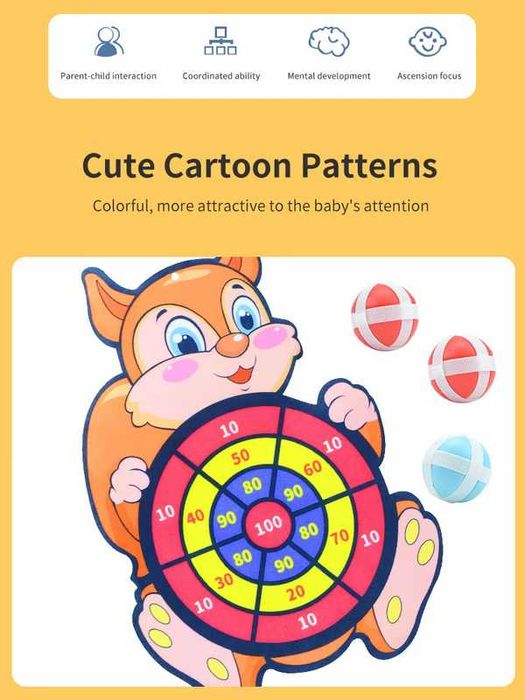 Jogo Infantil com Bola Aderente Alvo Educativo