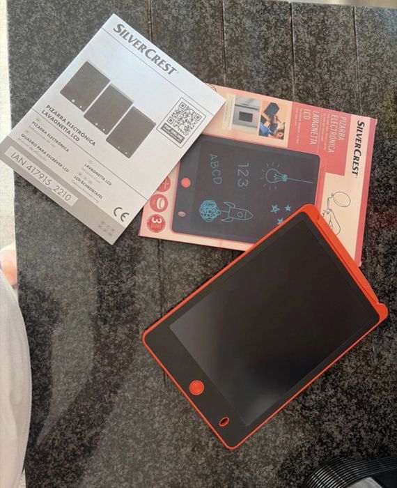 Pizarra Eletrónica LCD SilverCrest 8,5” – Caixa e Manual