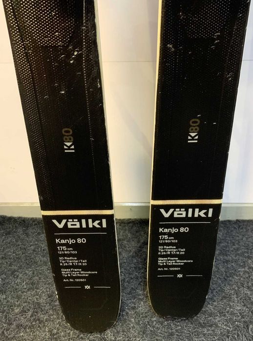 Narty Volkl Kanjo 80 R 25/17/20 m 175 cm wiaz 10 Din Uzywane