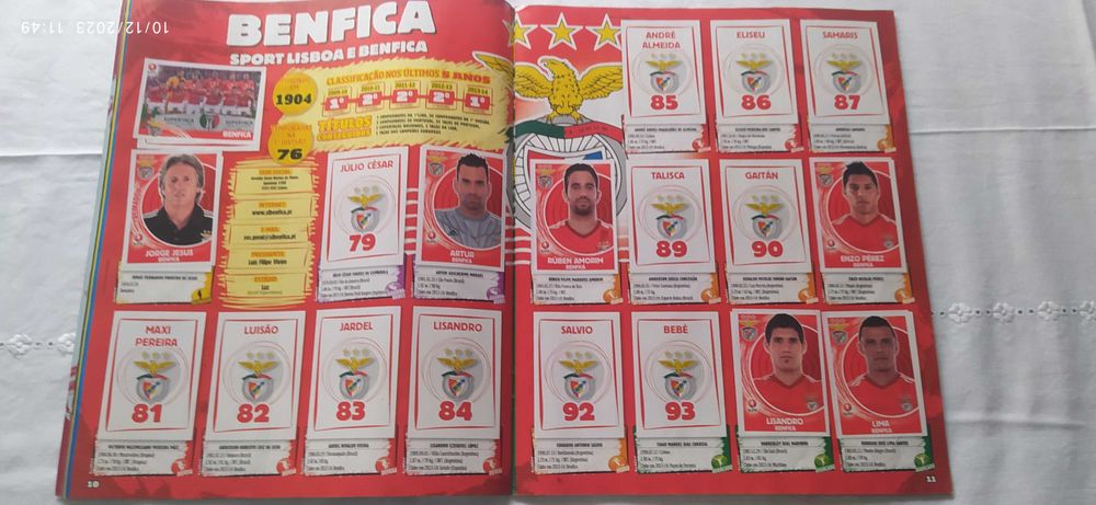Caderneta Panini INCOMPLETA Futebol Primeira Liga 2014-15