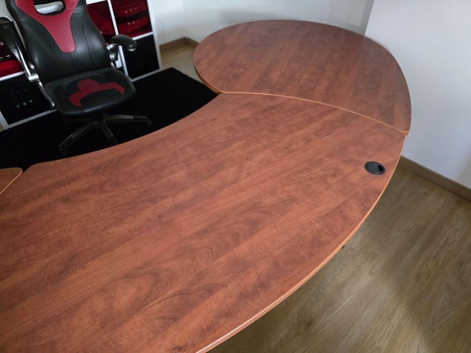 Secretária de escritório em madeira e metal – como nova